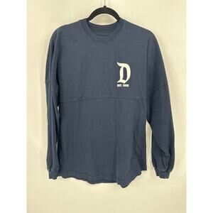 Disneyland Resort Spirit Jersey Adult S Long Sleeve Shirt Navy Blue White